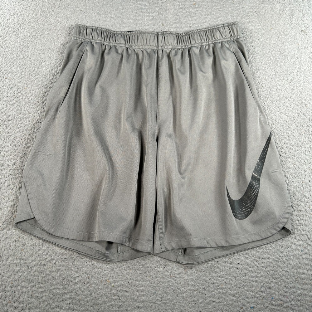 Nike Shorts Men's XL Gray Athletic‎ Sports Running Jogging Dri-Fit Big Swoosh